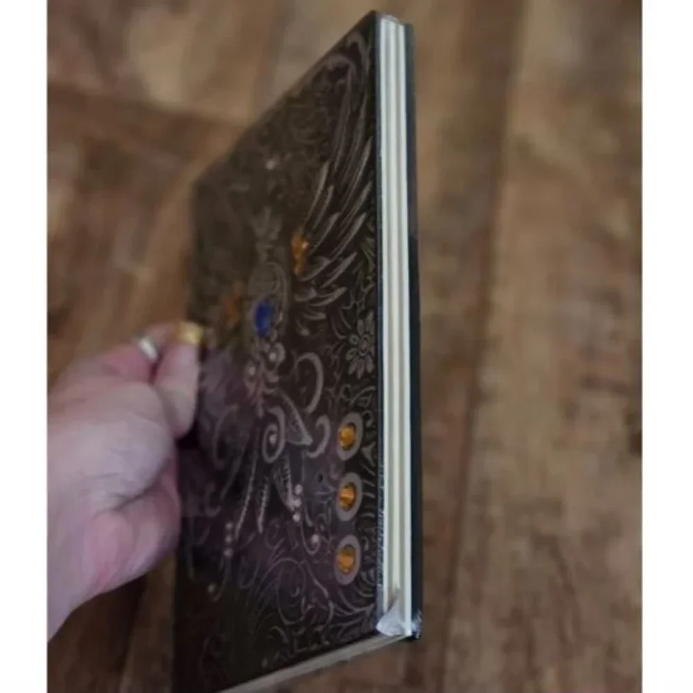 Silver Tone Phoenix Bird 3D Jeweled Diary Notebook